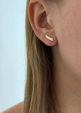 Серебряные серьги пусеты 925 пробы