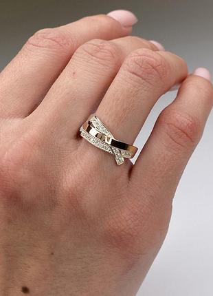 Серебряное кольцо 925 пробы с цирконием, белый цвет вставки