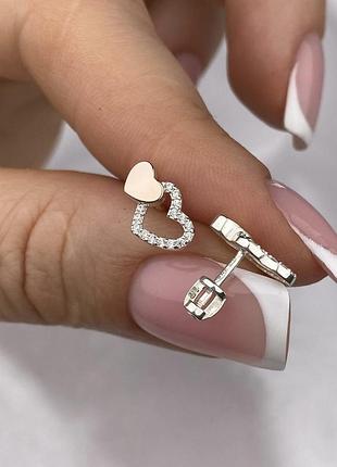 Серебряные серьги пусеты 925 пробы