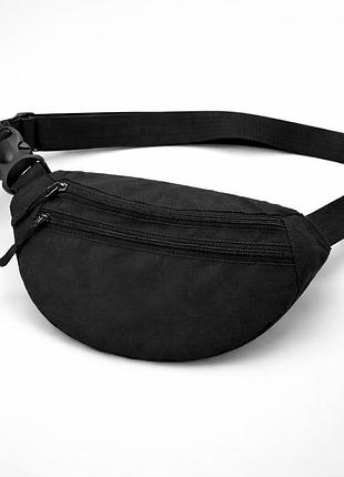 Чоловіча/жіноча бананка з cordura 1000d, чорна, 3 відділення, водовідштовхувальна