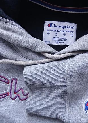 Худі чоловіче champion powerblend embroidered oxford gray l