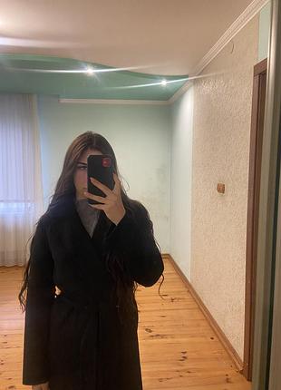 Жіноче пальто mango чорне 3