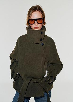 Пальто жіноче хакі zara new