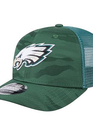 Men's new era midnight green philadelphia eagles adventure camo trucker 9seventy stretch-snap adjustable hat