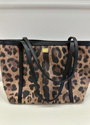 Сумка шопер dolce & gabbana leopard print tote bag