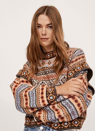 Светр жіночий mango в норвезькому стилі, різнокольоровий, розмір m