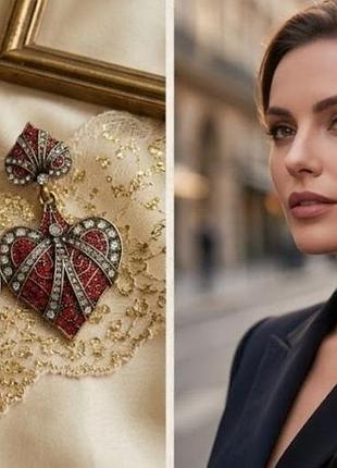 Изысканные серьги ❤️ с маркировкой heidi daus стрела купидона, амур, сердце, люкс качество, прекрасная детализация