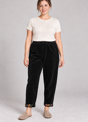 ✨жіночі велюрові штани в рубчик для дому та відпочинку basic anywear l