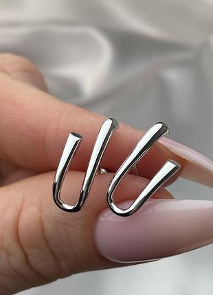 Серебряные серьги пусеты 925 пробы