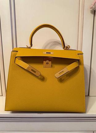 Сумка для жінок hermes kelly, жовта, класична