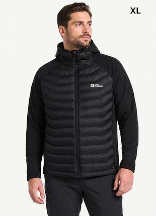 Jack wolfskin routeburn pro hybrid оригінальна чоловіча гібридна куртка для трекінгу xl чорна (12346006-40)