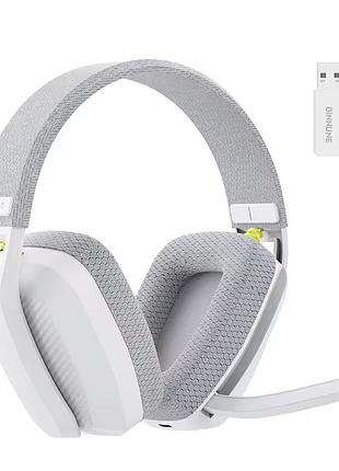 Беспроводные наушники binnune bw06 2,4 ггц bluetooth игровая гарнитура для пк с микрофоном white