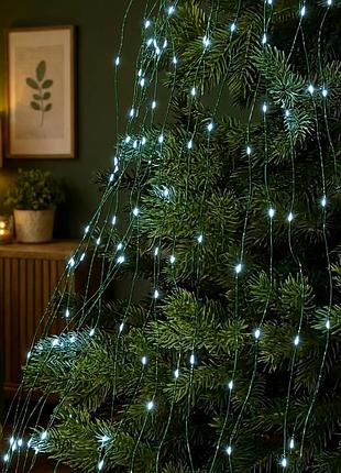 Гирлянда конский хвост 600 led 3 м 8 режимов для елки зеленая garlandopro mc-13677