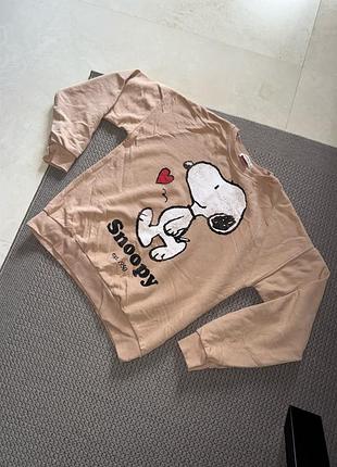 Snoopy натуральний бавовняний світшот кофта натуральный хлопковый свитшот двонитка двунить