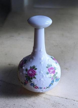 Винтажный фарфоровый флакон для духов 1764 г, wallendorf, цветы лейпцига,