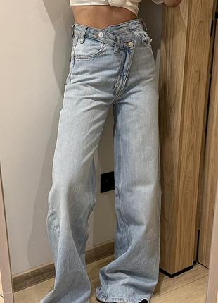 Джинси жіночі zara широкі блакитні