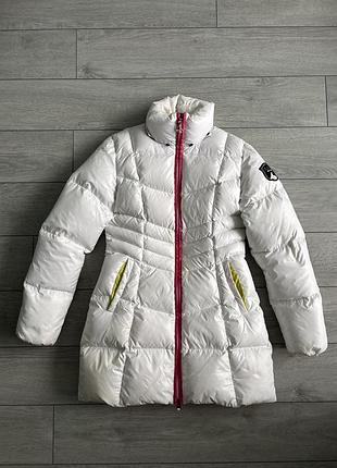 Белый женский пуховик швейцарского премиумбренда кджус kjus cypress down size s с размером зимняя женская пуховая куртка парка оригинал