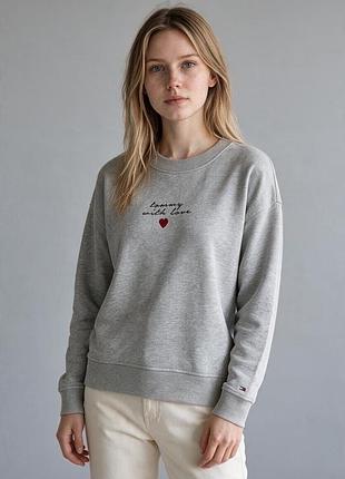 Tommy hilfiger женский серый свитшот !оригинал