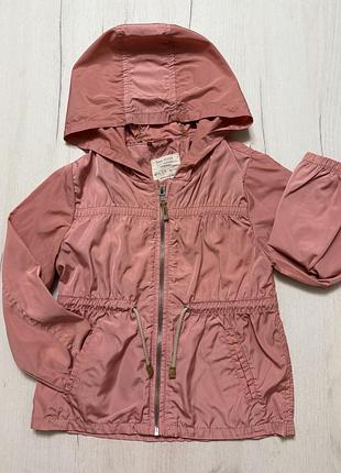 Вітровка для дівчинки zara персикова, розмір 116