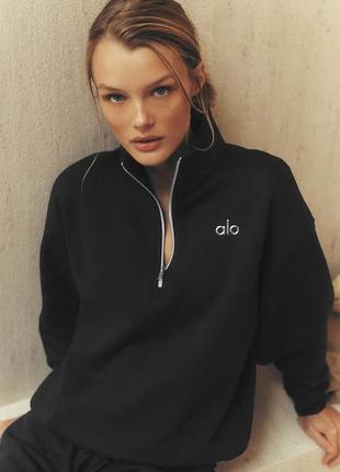 Alo yoga accolade 1/4 zip pullover, світшот alo yoga