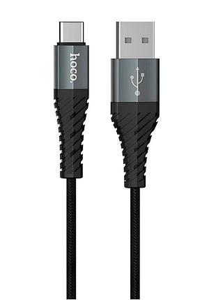 Кабель usb hoco x38 3.0a нейлоновий зносостійкий для заряджання та передавання даних 1 м чорний mc-13292