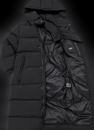 Жіночий пуховик zara puffer coat чорний