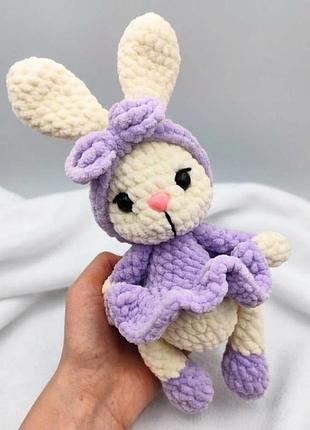 Зайчик lilly - вязаная игрушка, подарок ручной работы