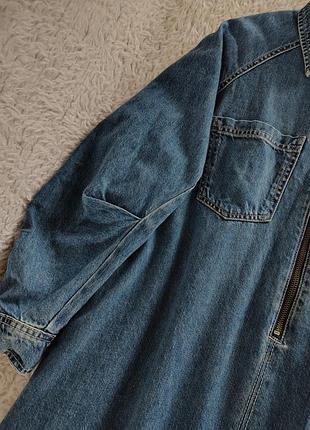 Джинсовое коттоновое миди платье zara 4