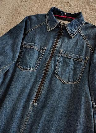 Джинсовое коттоновое миди платье zara 5