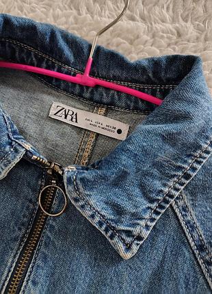 Джинсовое коттоновое миди платье zara 6