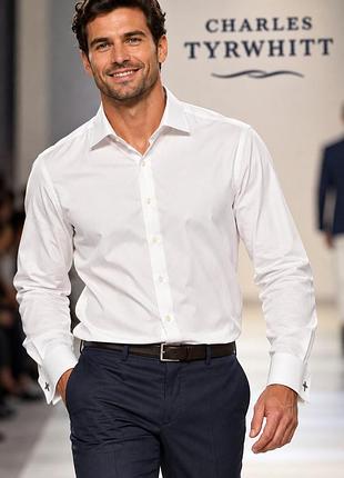 Чоловіча сорочка charles tyrwhitt біла 3xl 100% бавовна