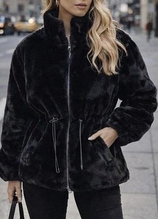 Шубка куртка зі штучного хутра еко-шуба zara оригінал (розмір s)