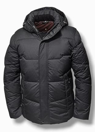 Чоловіча зимова куртка великих розмірів black vinyl 2566b 64