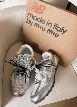 Кросівки жіночі new balance x miu miu срібні 39/39.5