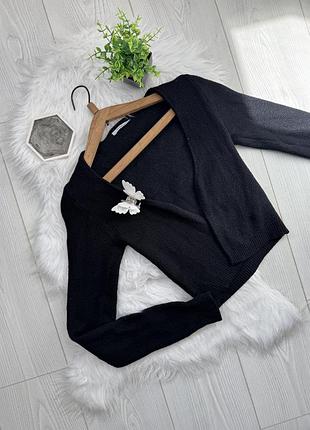Светрик (накидочка) чорного кольору ✅ by mariiahuts.clothes 🤎