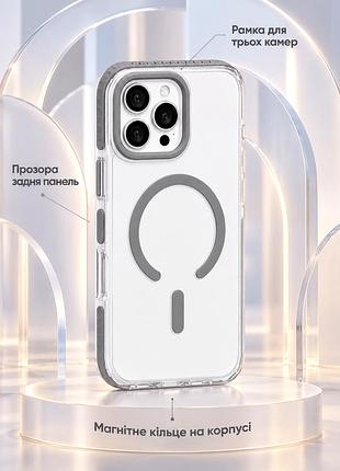 Чехол силиконовый vibe case с magsafe для iphone 13 pro 6.1 защитный серый с защитой камеры mc-13416