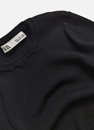 Вкорочена кофта топ в рубчик від zara