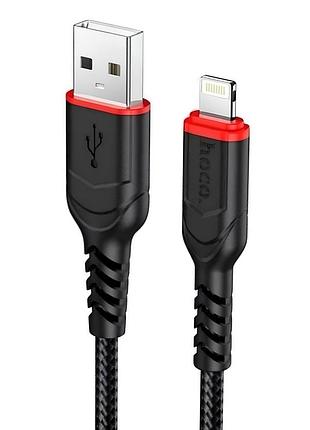 Кабель lightning 2.4a hoco x59 для заряджання та передавання даних 1 м нейлонове обплетення чорний mc-13530