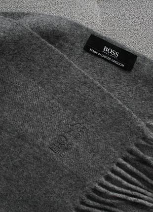 Базовий вовняний  шарф hugo boss сірого кольору