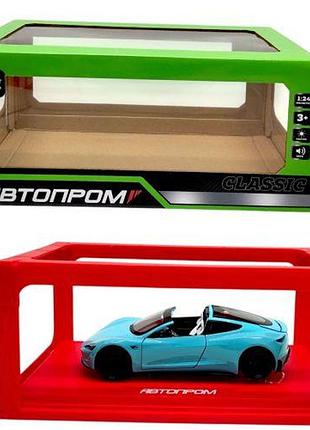 Машинка металева "автопром tesla roadster" (бірюзова)