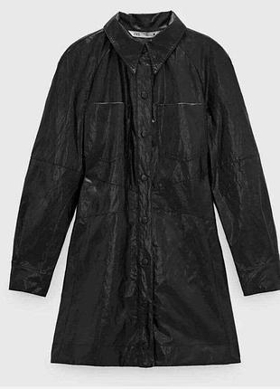 Кожаное платье легкий плащ zara 2