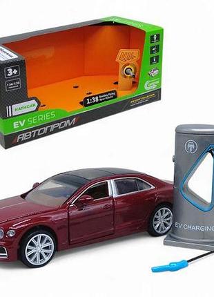 Машинка (електро) металева автопром 1:38 "bentley flying spur hybrid",батар.,світло,звук,відкр.двері,капот,багаж, заправка