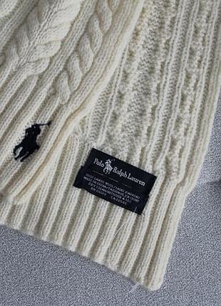 Дивовижний,вінтажний шарф polo ralph lauren бежевого кольору 100% вовна