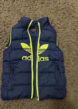 Жилетка дитяча adidas синя з кишенями