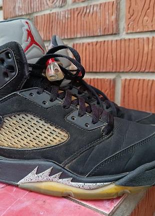 Оригинальные кроссовки air jordan 5 retro "black metallic" — 28 см