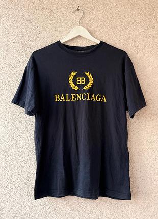 Футболка balenciaga laurel bb logo oversized/ size xs