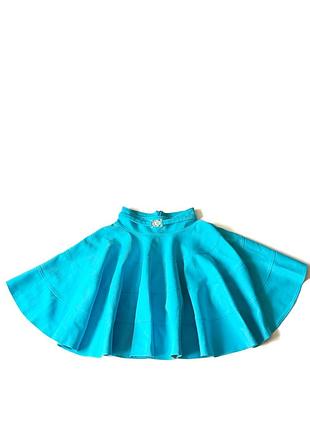 Вінтажна спідниця versace collection turquoise з золотою пряжкою (розмір s / 40 it)