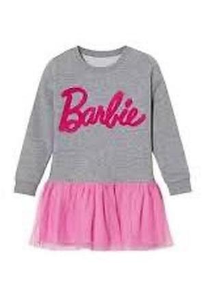 Сукня для дівчинки barbie сіра з рожевим, ріст 122-128