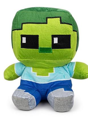 Мягкая игрушка зеленый зомби детеныш (z) майнкрафт 21 см zombie minecraft