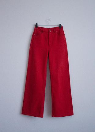 Джинсы красные wide leg
